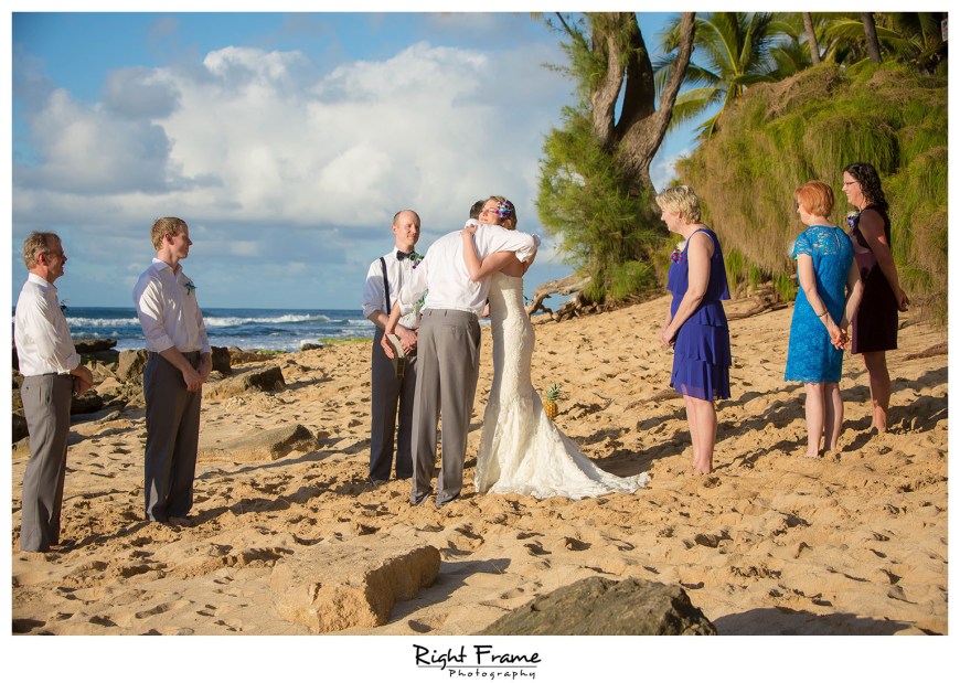Hawaii Sunset Beach Wedding Papailoa Beach Oahu