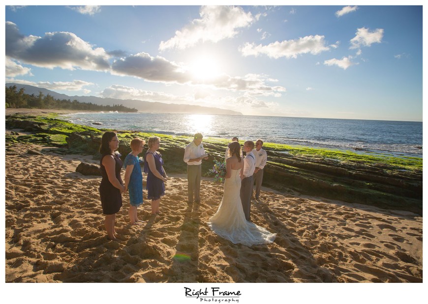 Hawaii Sunset Beach Wedding Papailoa Beach Oahu