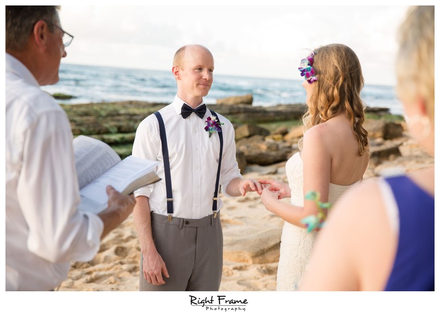 Hawaii Sunset Beach Wedding Papailoa Beach Oahu
