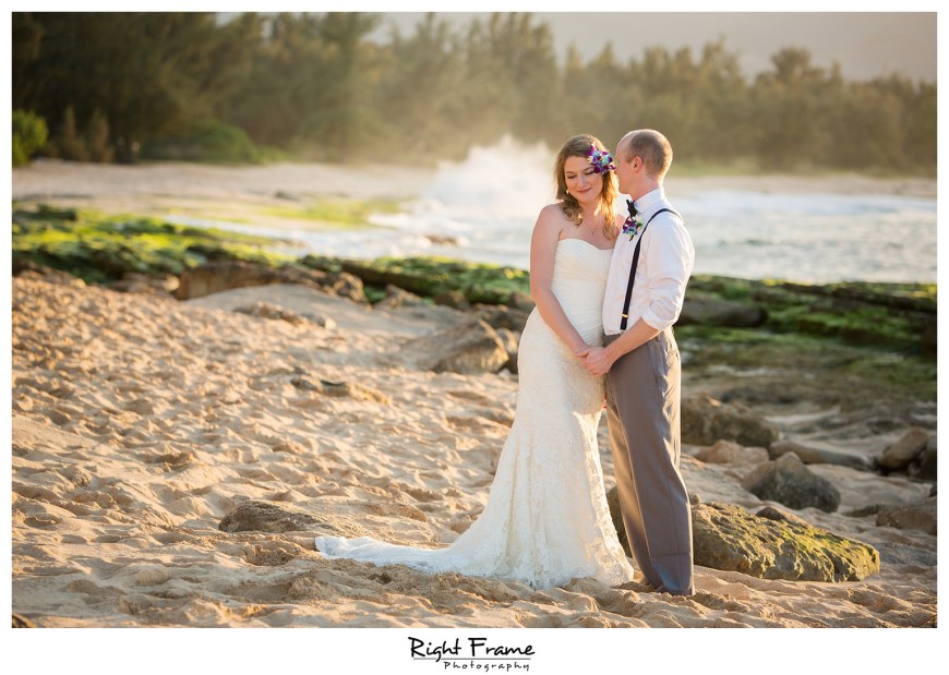 Hawaii Sunset Beach Wedding Papailoa Beach Oahu