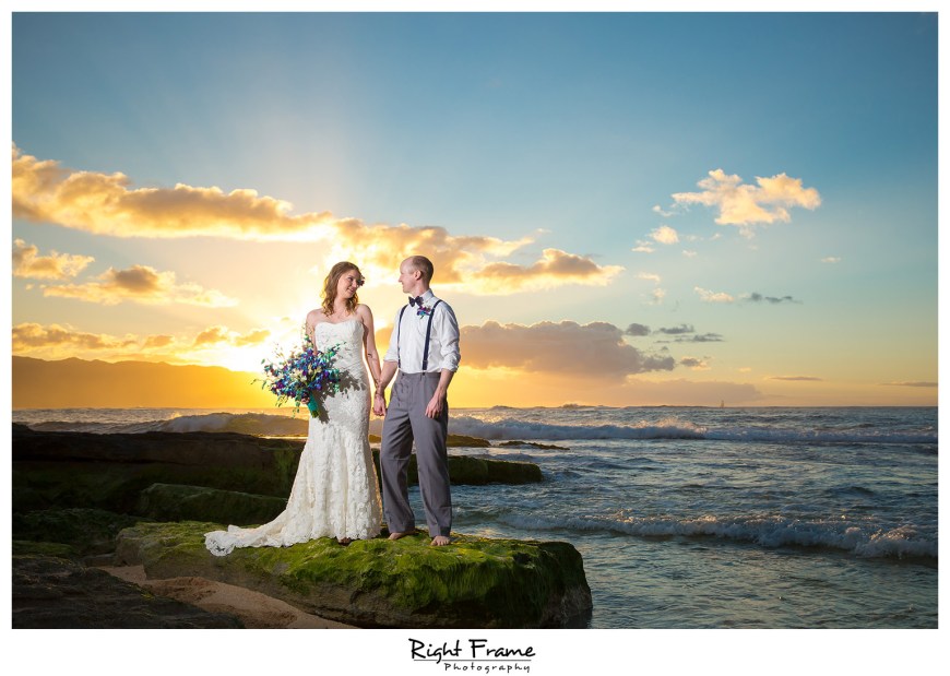 Hawaii Sunset Beach Wedding Papailoa Beach Oahu