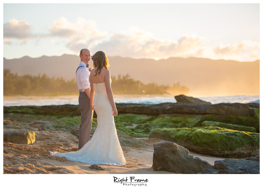 Hawaii Sunset Beach Wedding Papailoa Beach Oahu