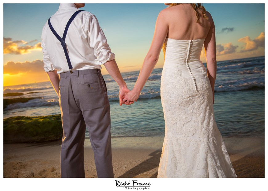 Hawaii Sunset Beach Wedding Papailoa Beach Oahu