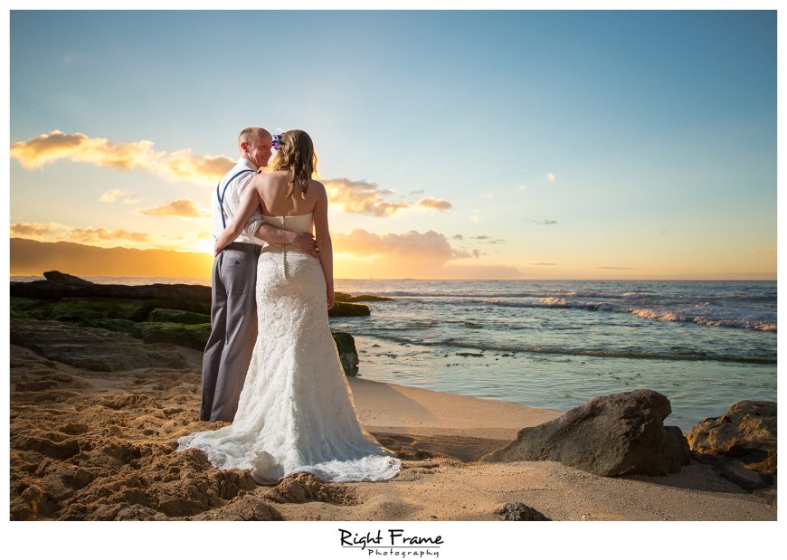Hawaii Sunset Beach Wedding Papailoa Beach Oahu