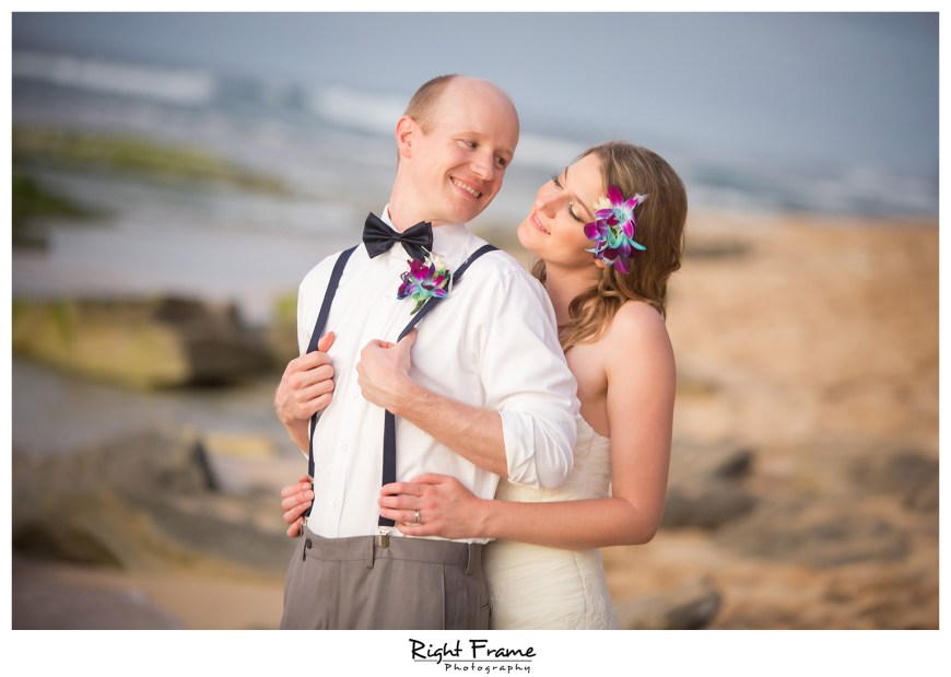Hawaii Sunset Beach Wedding Papailoa Beach Oahu