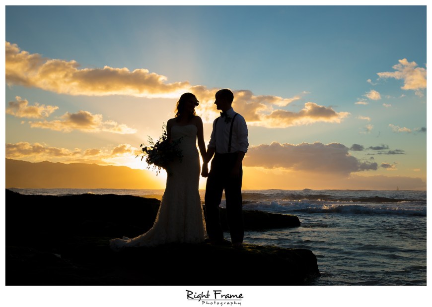 Hawaii Sunset Beach Wedding Papailoa Beach Oahu