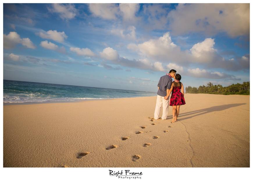 Sunset Engagement Photographer near Turtle Beach Resort Oahu