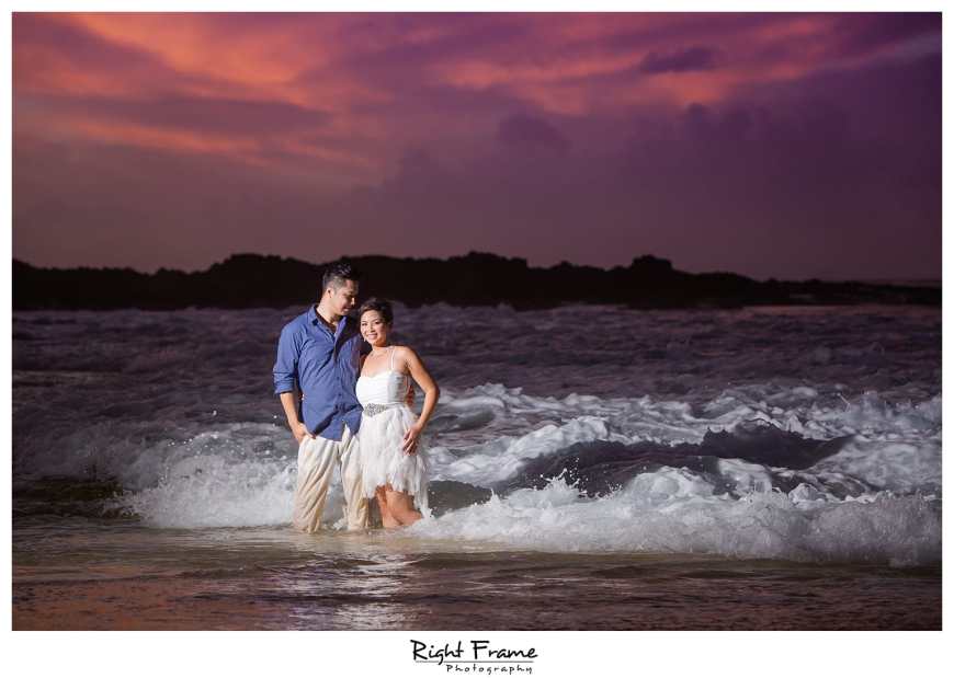 Sunset Engagement Photographer near Turtle Beach Resort Oahu