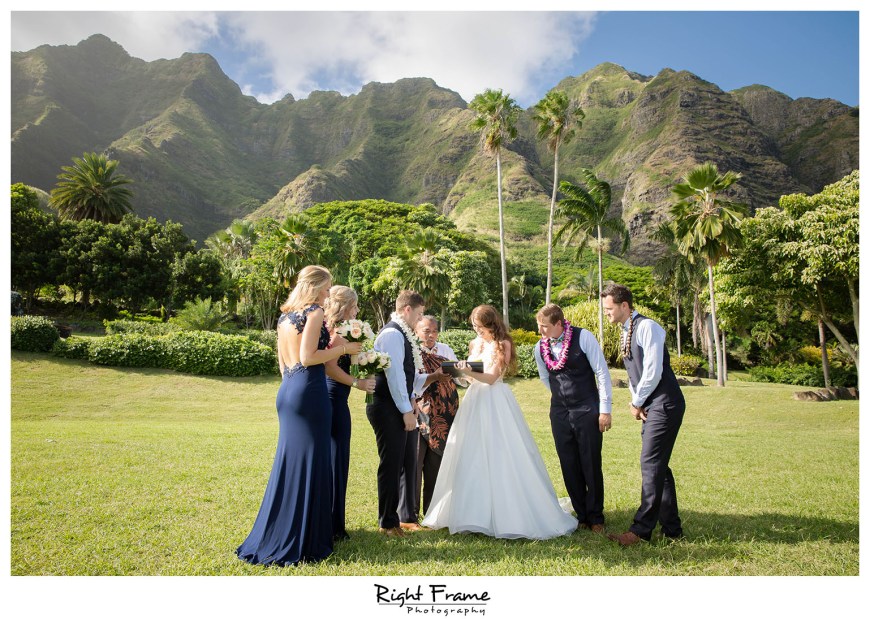 Oahu Hawaii Kualoa Ranch Wedding at Paliku Gardens