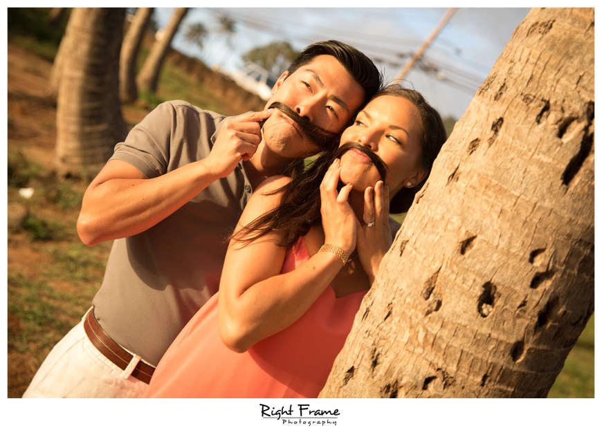 Hawaii Sunset Engagement Photographer near Turtle Bay Hotel Oahu