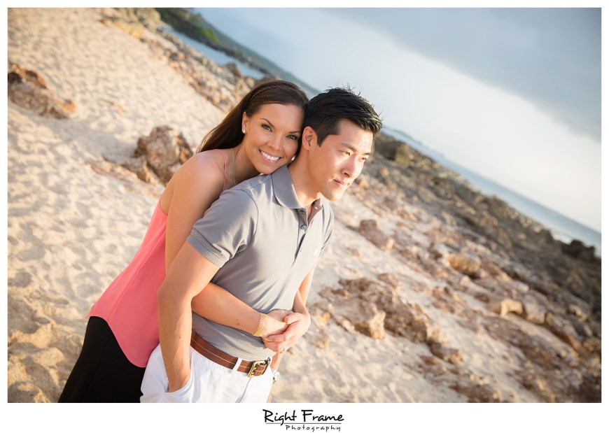 Hawaii Sunset Engagement Photographer near Turtle Bay Hotel Oahu