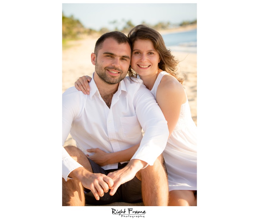 Romantic Engagement Sunset Beach Photo in Hawaii