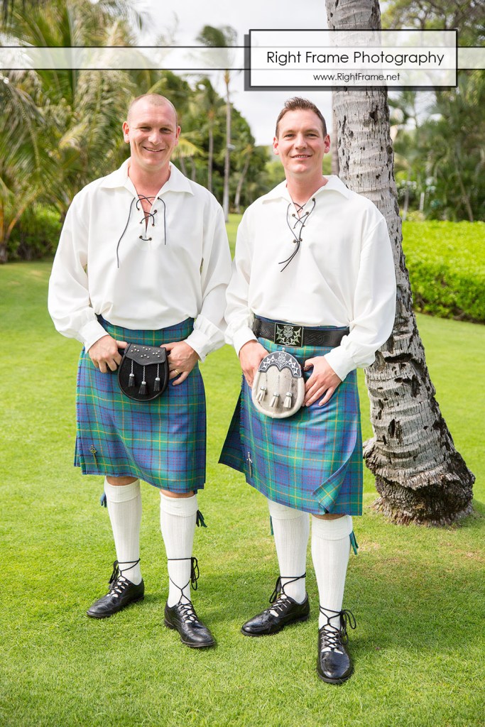 Scottish Wedding in Hawaii Paradise Cove Luau Imu Gardens