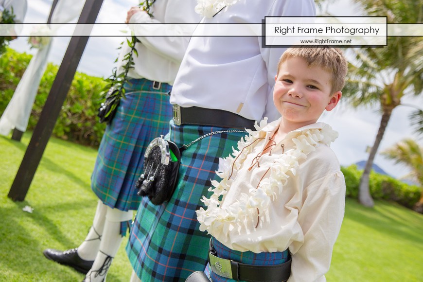 Scottish Wedding in Hawaii Paradise Cove Luau Imu Gardens
