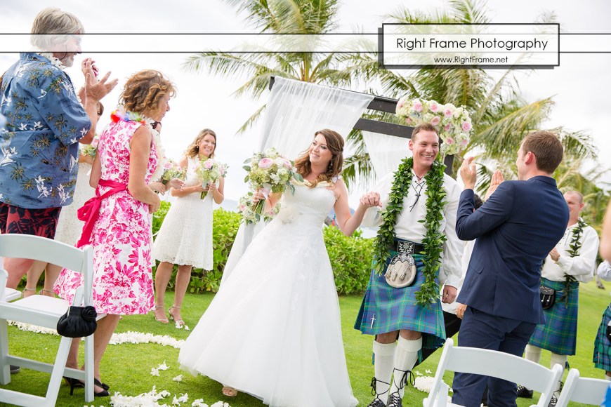 Scottish Wedding in Hawaii Paradise Cove Luau Imu Gardens