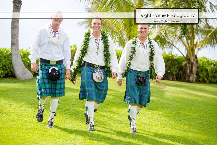 Scottish Wedding in Hawaii Paradise Cove Luau Imu Gardens