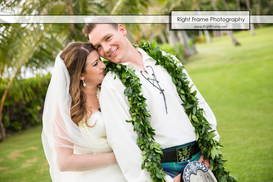 Scottish Wedding in Hawaii Paradise Cove Luau Imu Gardens
