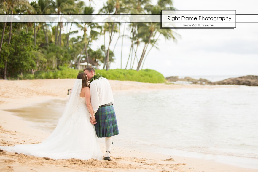 Scottish Wedding in Hawaii Paradise Cove Luau Imu Gardens