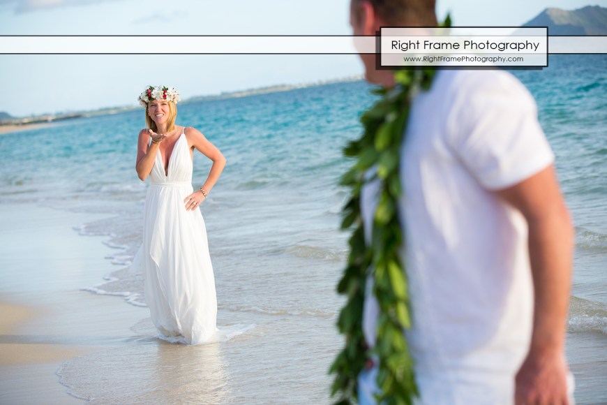 Sunrise Lanikai Beach Wedding Photos Oahu Hawaii