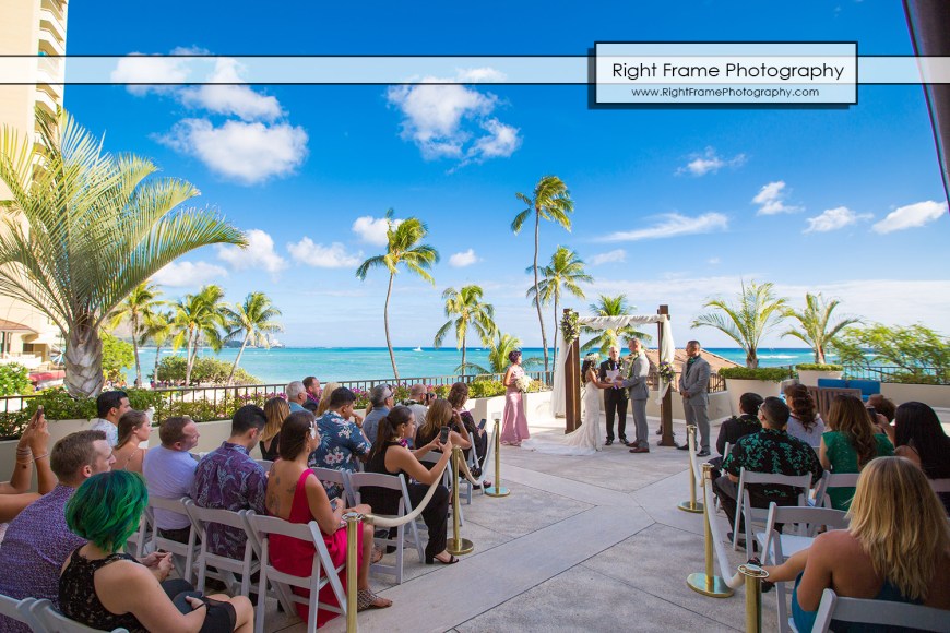 Beautiful Wedding at the Halekulani Hotel Hau Terrace
