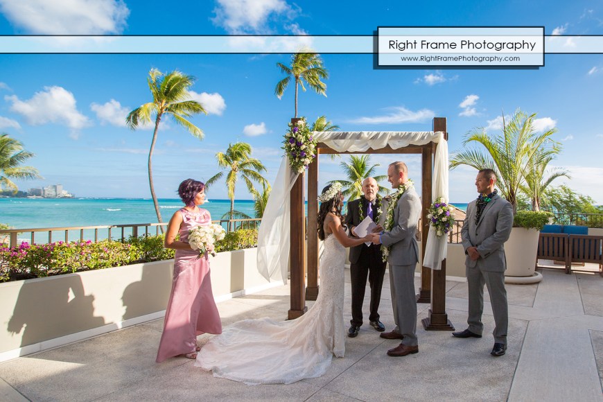 Beautiful Wedding at the Halekulani Hotel Hau Terrace