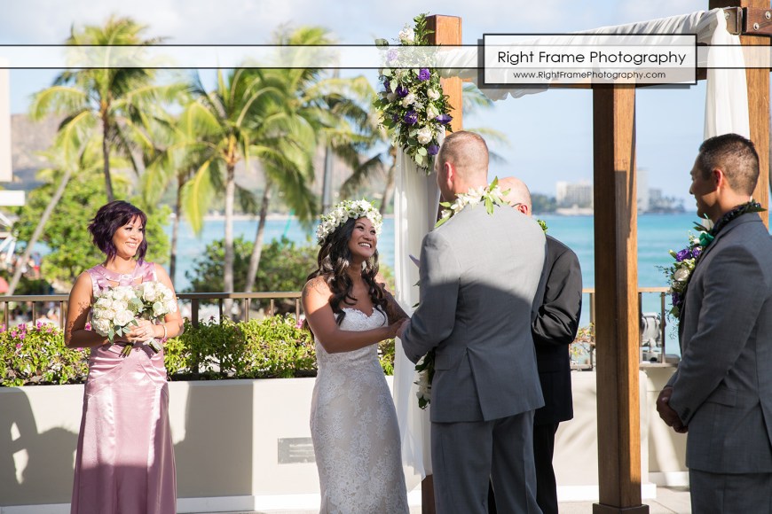 Beautiful Wedding at the Halekulani Hotel Hau Terrace
