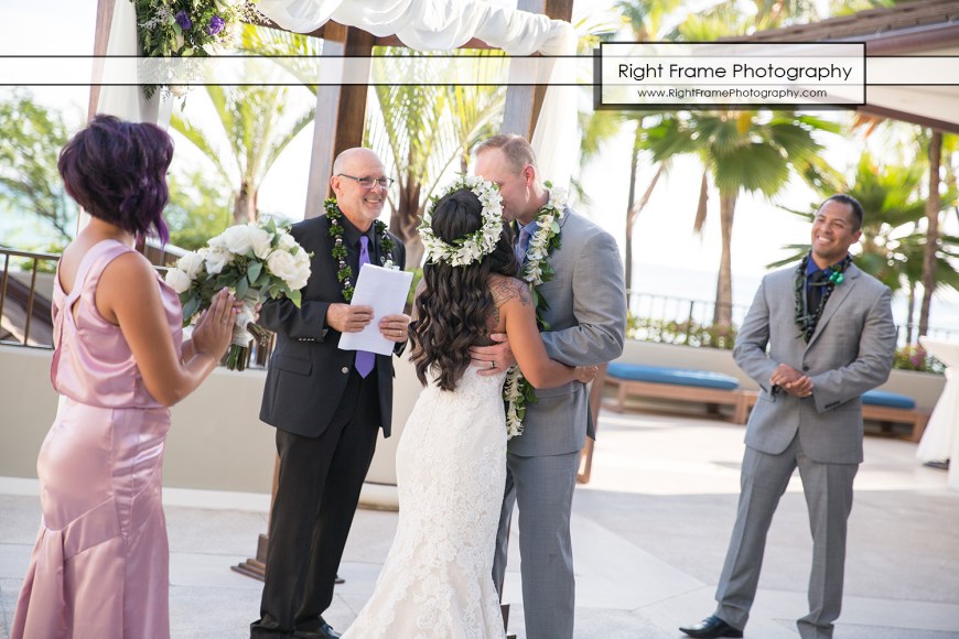 Beautiful Wedding at the Halekulani Hotel Hau Terrace