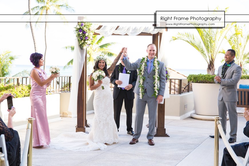 Beautiful Wedding at the Halekulani Hotel Hau Terrace
