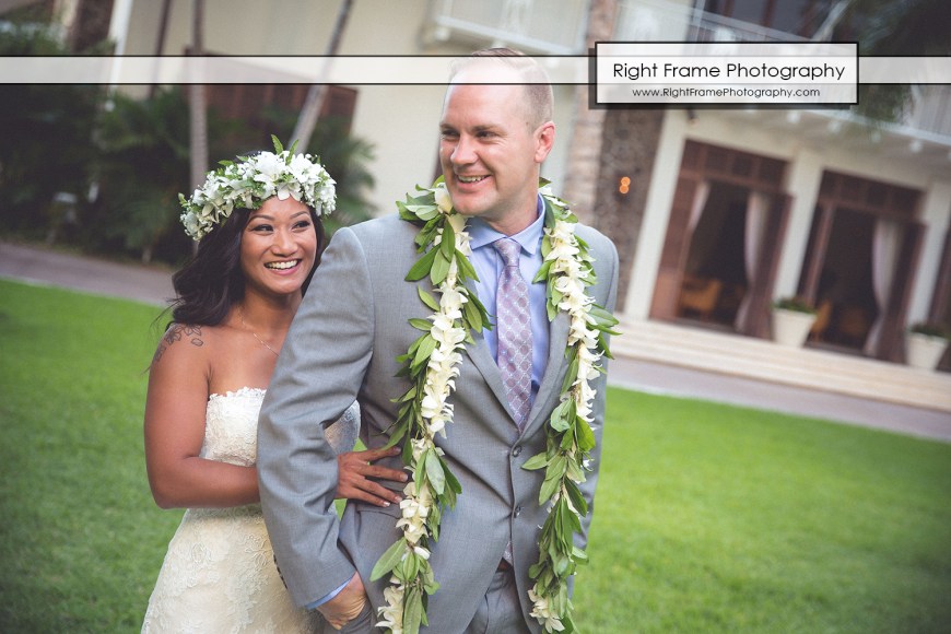 Beautiful Wedding at the Halekulani Hotel Hau Terrace