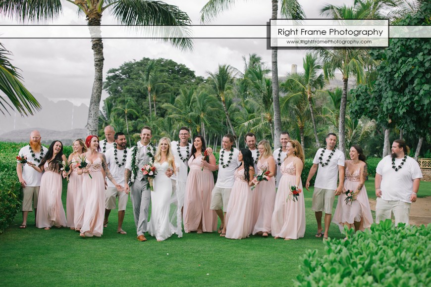 JUST MARRIED at the PARADISE COVE LUAU VENUE wedding location The Point KoOlina Oahu