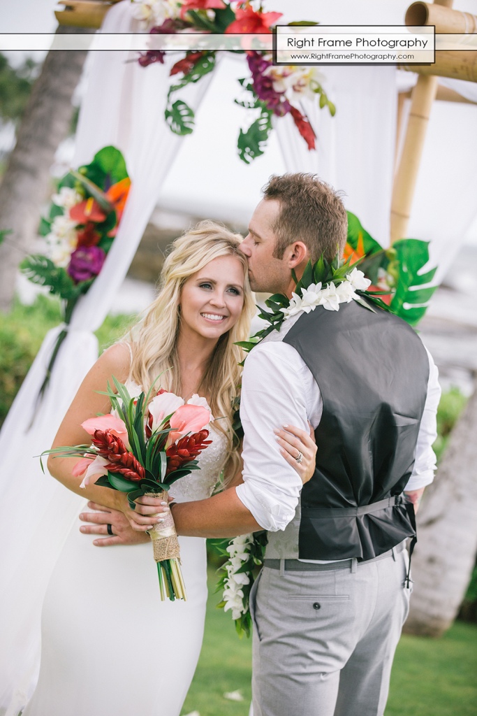 JUST MARRIED at the PARADISE COVE LUAU VENUE wedding location The Point KoOlina Oahu