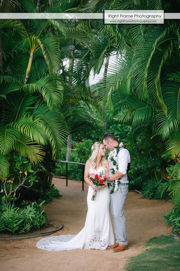 JUST MARRIED at the PARADISE COVE LUAU VENUE wedding location The Point KoOlina Oahu