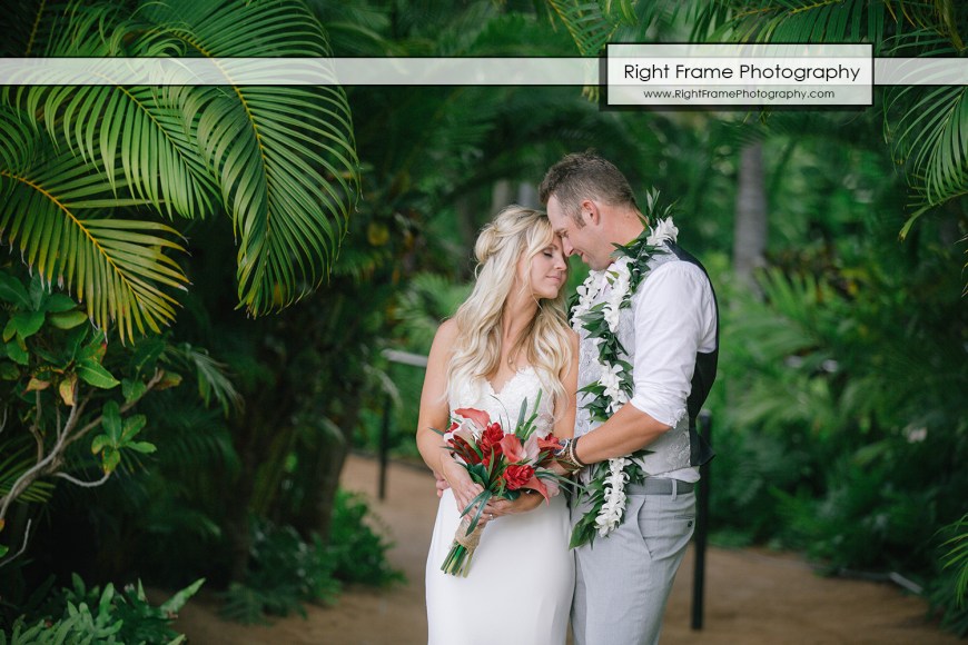 JUST MARRIED at the PARADISE COVE LUAU VENUE wedding location The Point KoOlina Oahu