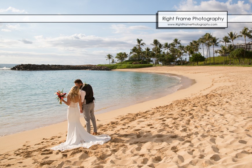 JUST MARRIED at the PARADISE COVE LUAU VENUE wedding location The Point KoOlina Oahu