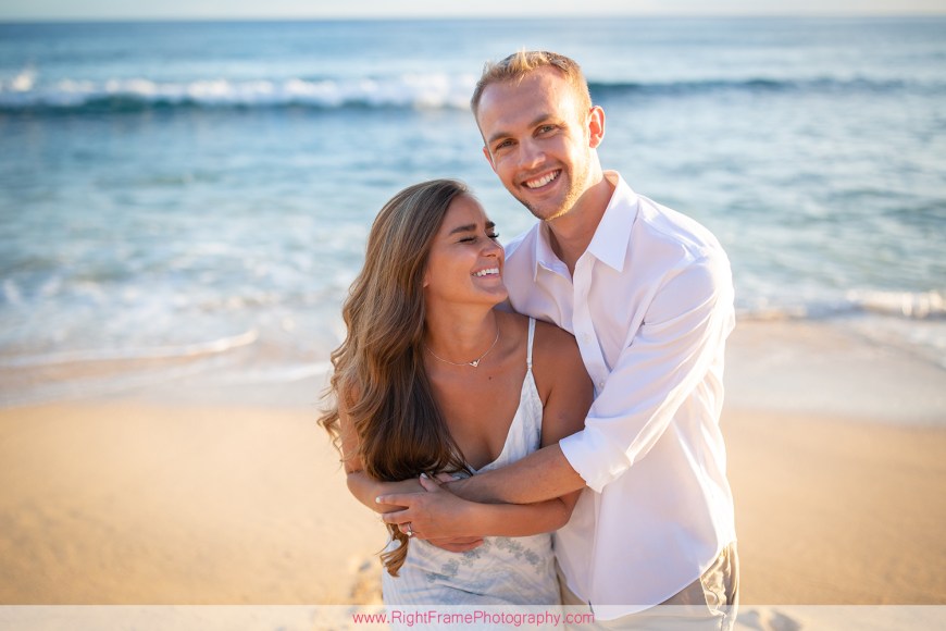 Sunset engagement photoshoot at Yokohama Beach Hawaii