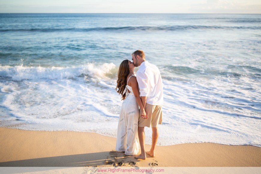Sunset engagement photoshoot at Yokohama Beach Hawaii