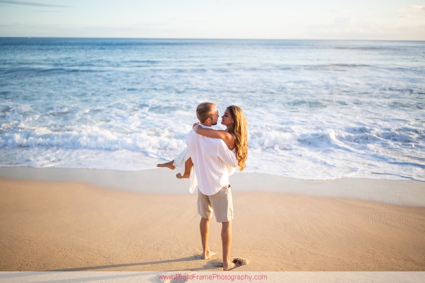 Sunset engagement photoshoot at Yokohama Beach Hawaii